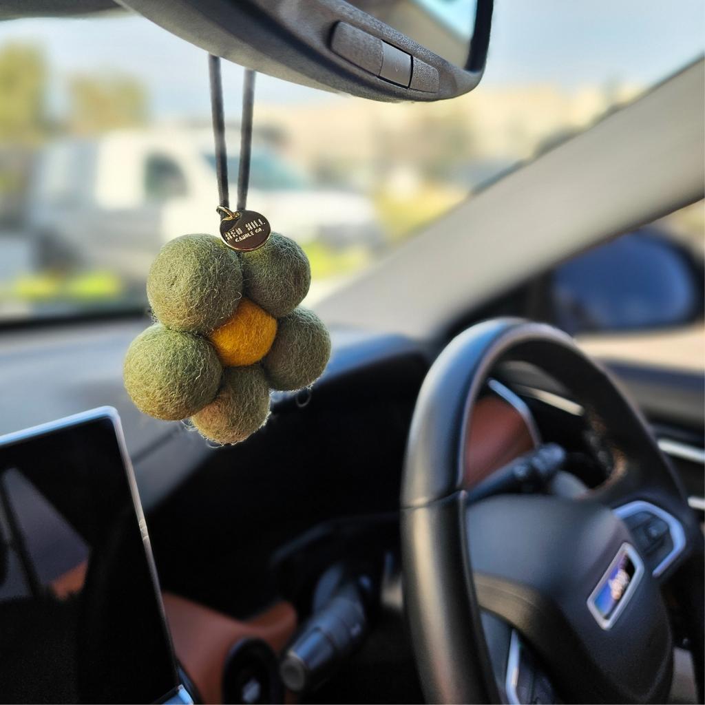 Sandalwood & Vanilla Felt Flower Air Freshener: Pink