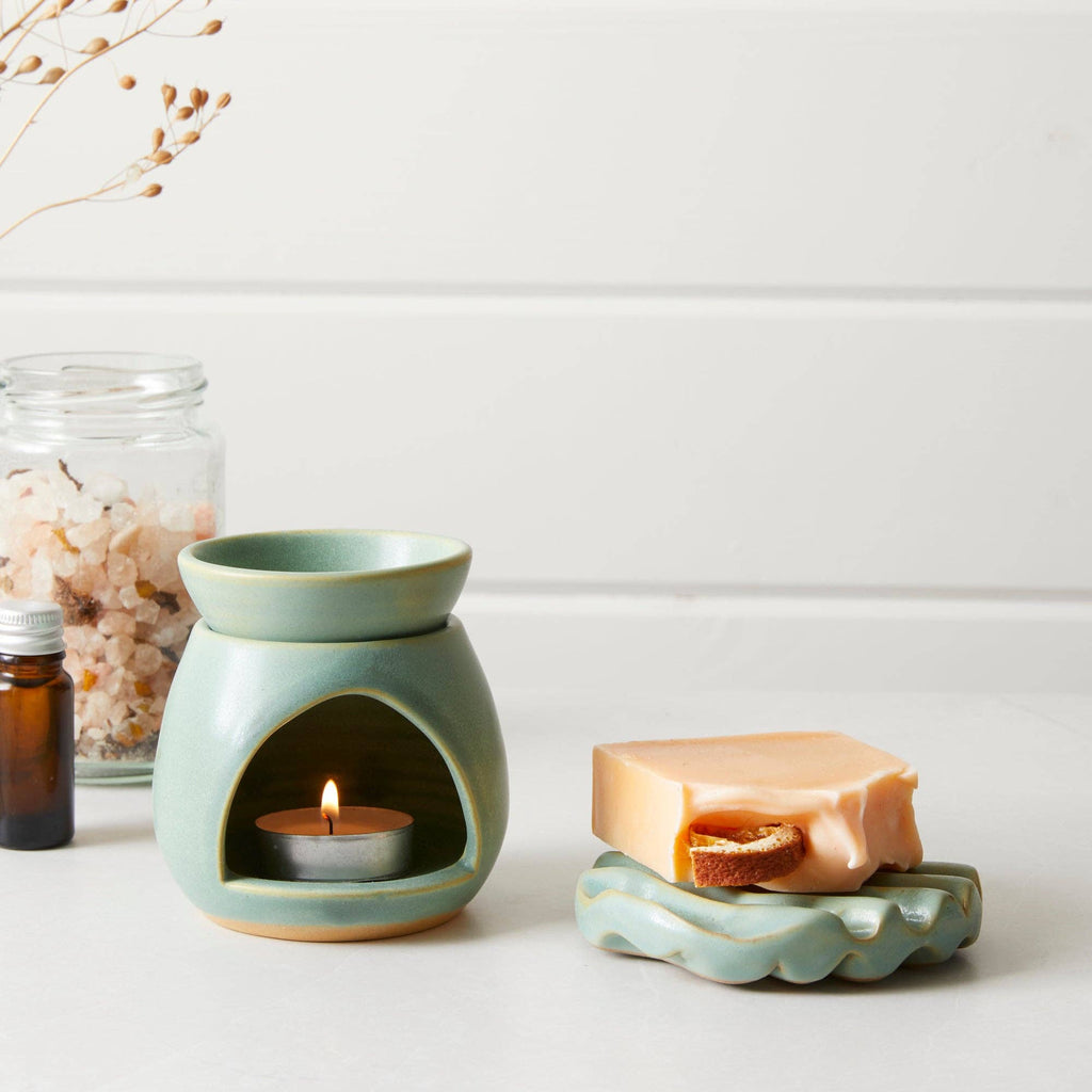 SUNU Stoneware Essential Oil Burner: Ocean Blue